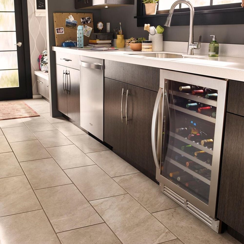 Whirlpool 24&quot; Wide Undercounter Wine Center with 46 Bottle Wine Storage in Stainless Steel, , large