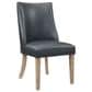 Linon Home Decor Adler Side Chair with Navy Faux Leather Cushion in Natural, , large