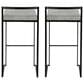 LumiSource Fuji 34" Stacker Bar Stool with Light Grey Cowboy Upholstery in Black (Set of 2), , large