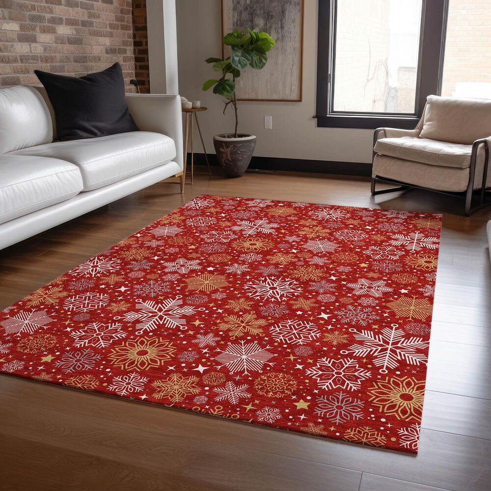 Dalyn Rug Company Wonderland WN31 3&#39; x 5&#39; Red Indoor/Outdoor Area Rug, , large