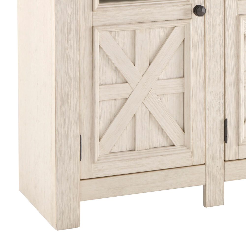 Ashley Bolanburg Extra Large 74&quot; TV Stand in Antique White and Weathered Oak Top, , large