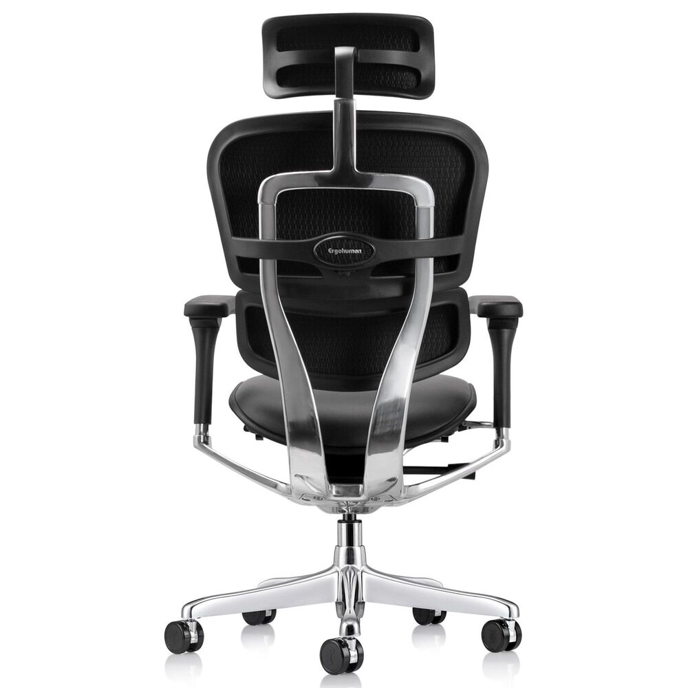 Raynor Group Ergohuman High Back Leather Executive Chair in Black, , large