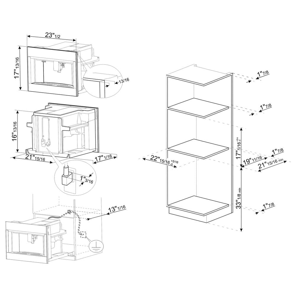 SMEG Linea 24&quot; Coffee Machine in Silver, , large