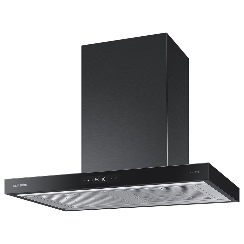 Samsung Bespoke 30" Bespoke Smart Wall Mount Hood with LCD Display in Clean Deep Charcoal  and Stainless Steel, , large