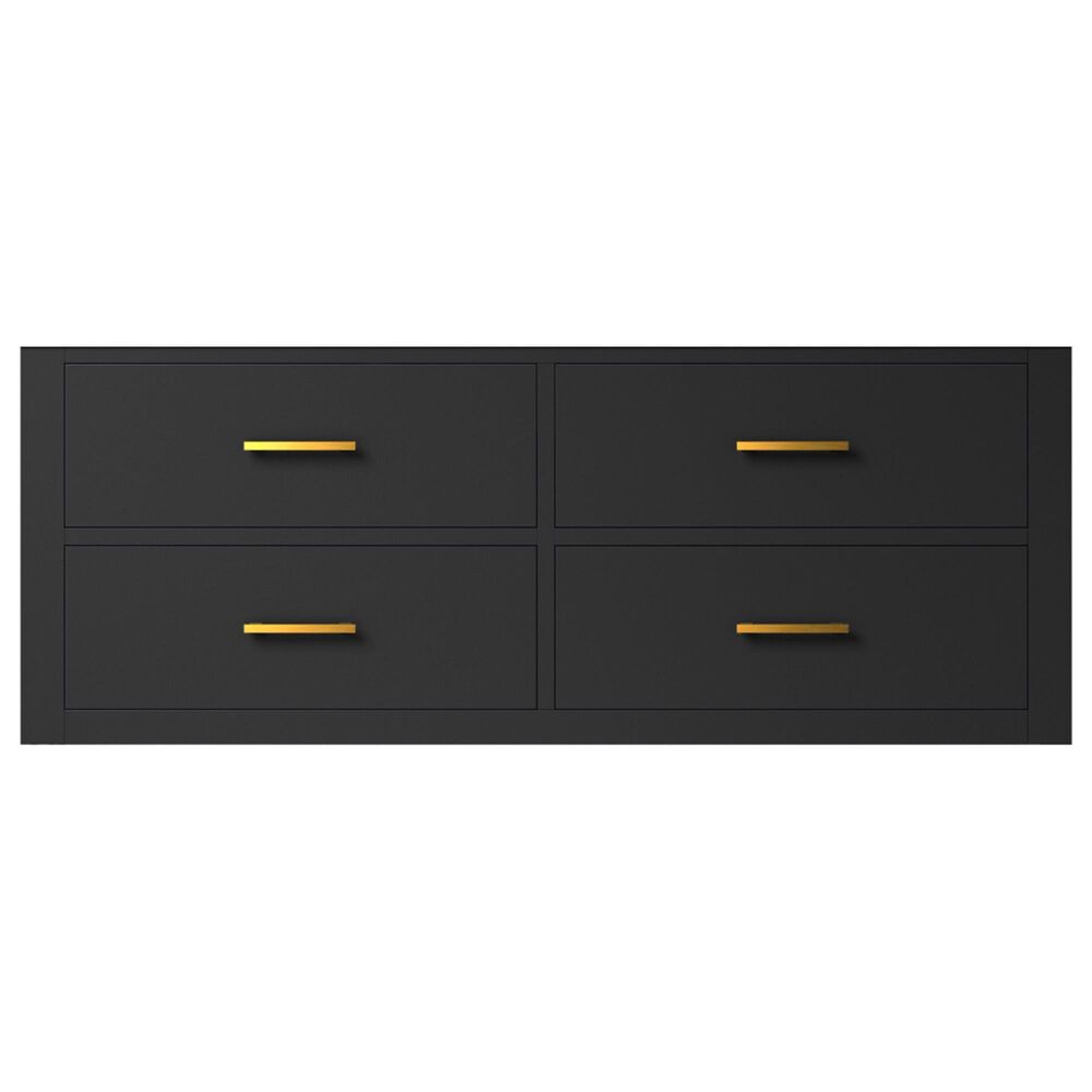 Lexora Home Castor 48&quot; Single Bathroom Vanity in Black with 2 cm White Quartz Top and Rectangular Sink, , large