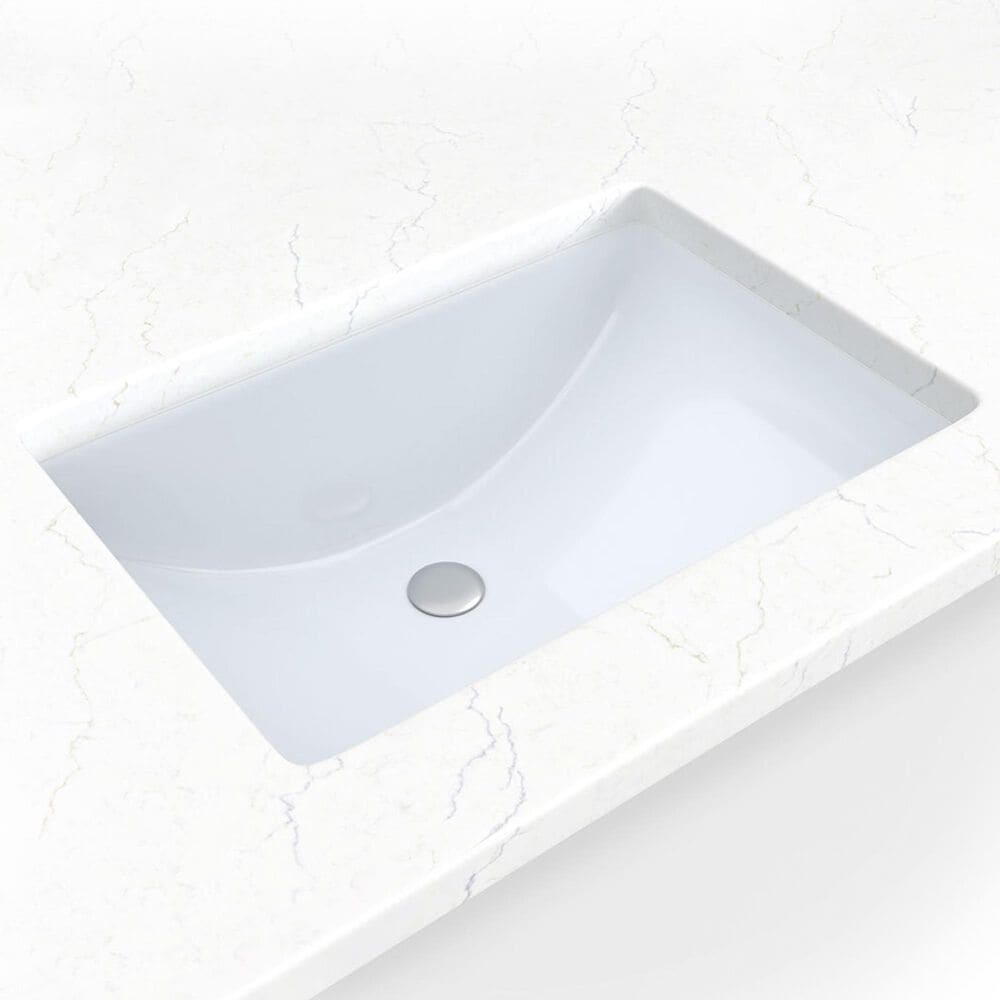 MS International 20" Rectangular Undermount Porcelain Bathroom Sink in White, , large