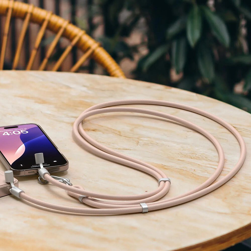 Satechi Onthego Crossbody USB-C Lanyard Cable in Desert Rose, , large