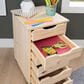 Linon Home Decor Cary 6-Drawer Rolling Cart in Unfinished, , large