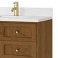 James Martin Laurent 36" Single Bathroom Vanity in Honey Oak with Single Hole 3 cm White Zeus Silestone Top and Rectangular Sink, , large