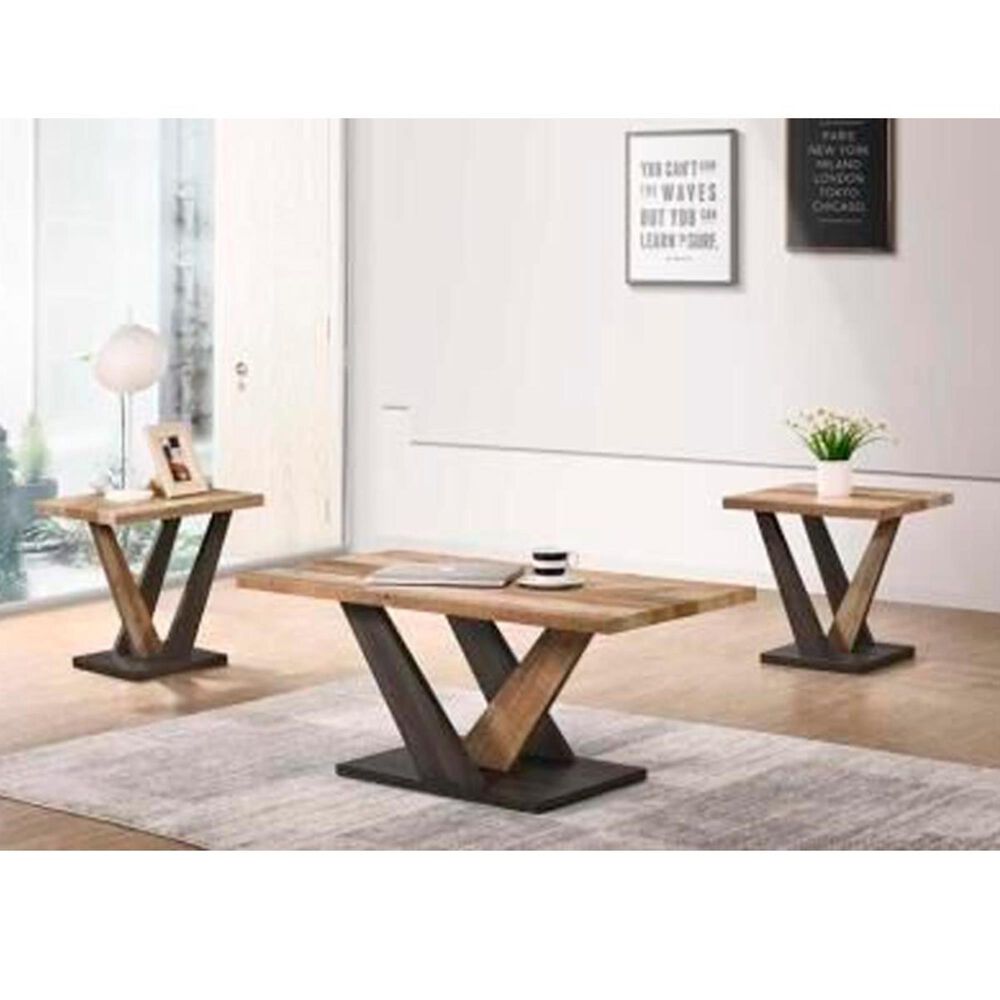Titanic Furniture 3-Pack Occasional Table Set in Rustic Brown , , large