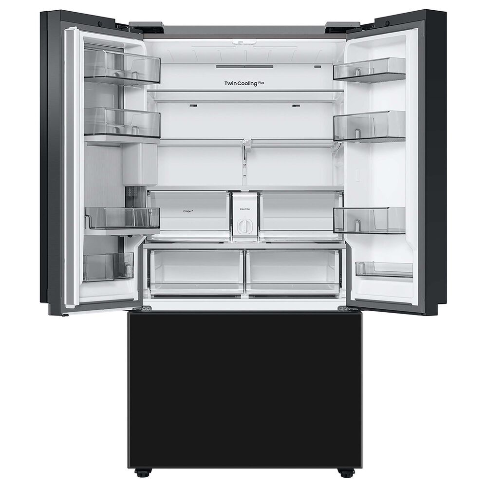 Samsung 30 Cu. Ft. Bespoke 3-Door French Door Refrigerator in White and Charcoal Glass, , large