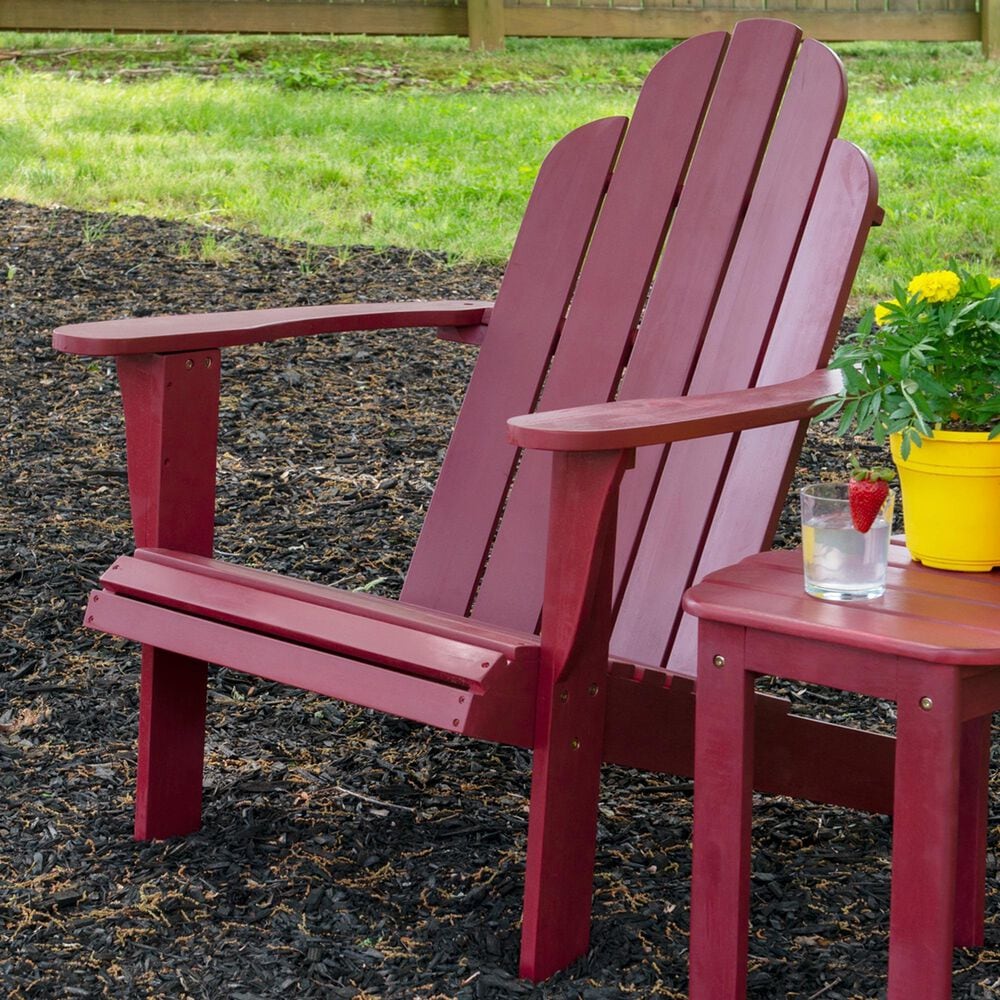 Linon Home Decor Adirondack Patio Chair in Red, , large