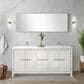 Lexora Home Lafarre 72" Double Bathroom Vanity in Rustic Acacia with 2 cm White Quartz Top, Rectangular Sinks and 70" Mirror, , large