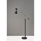 Adesso Oscar Adjustable Floor Lamp in Black and Antique Brass, , large