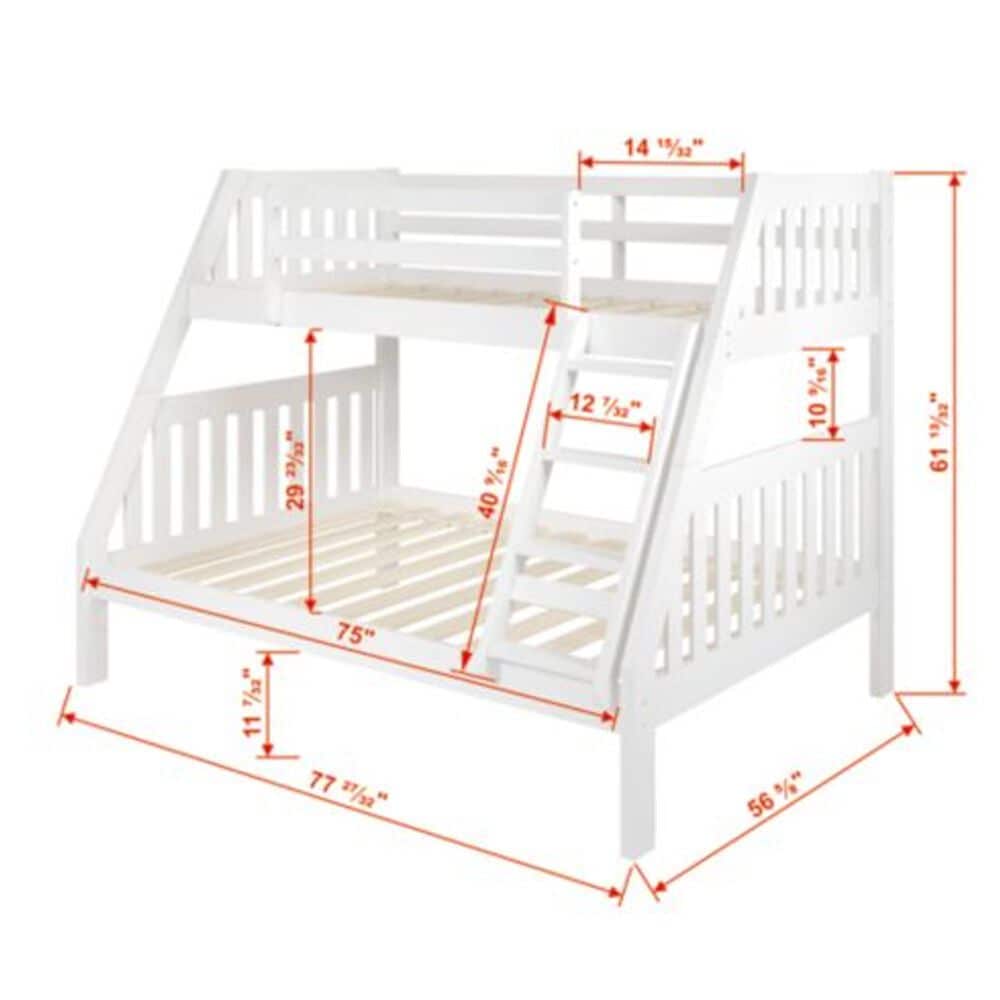 Forest Grove Twin/Full Bunkbed in White, , large