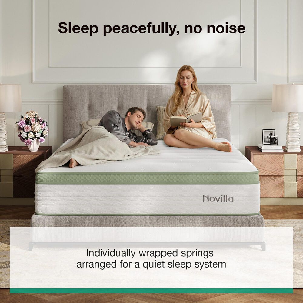 Novilla Grove 14" Medium Hybrid King Mattress in a Box, , large