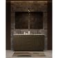 Lexora Home Abbey 60" Double Bathroom Vanity in Brown Oak with 2 cm White Carrara Marble Top and Rectangular Sinks, , large