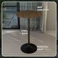 Leisuremod LeisureMod Verve Collection Modern Bar Height Table Black Base with 27 Round Dark Walnut MDF Top, , large