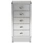Baxton Studio Carel 5-Drawer Accent Storage Cabinet in Silver, , large