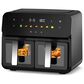 HOMLUX 10 Qt Dual Air Fryer with Easy-View Window in Black, , large
