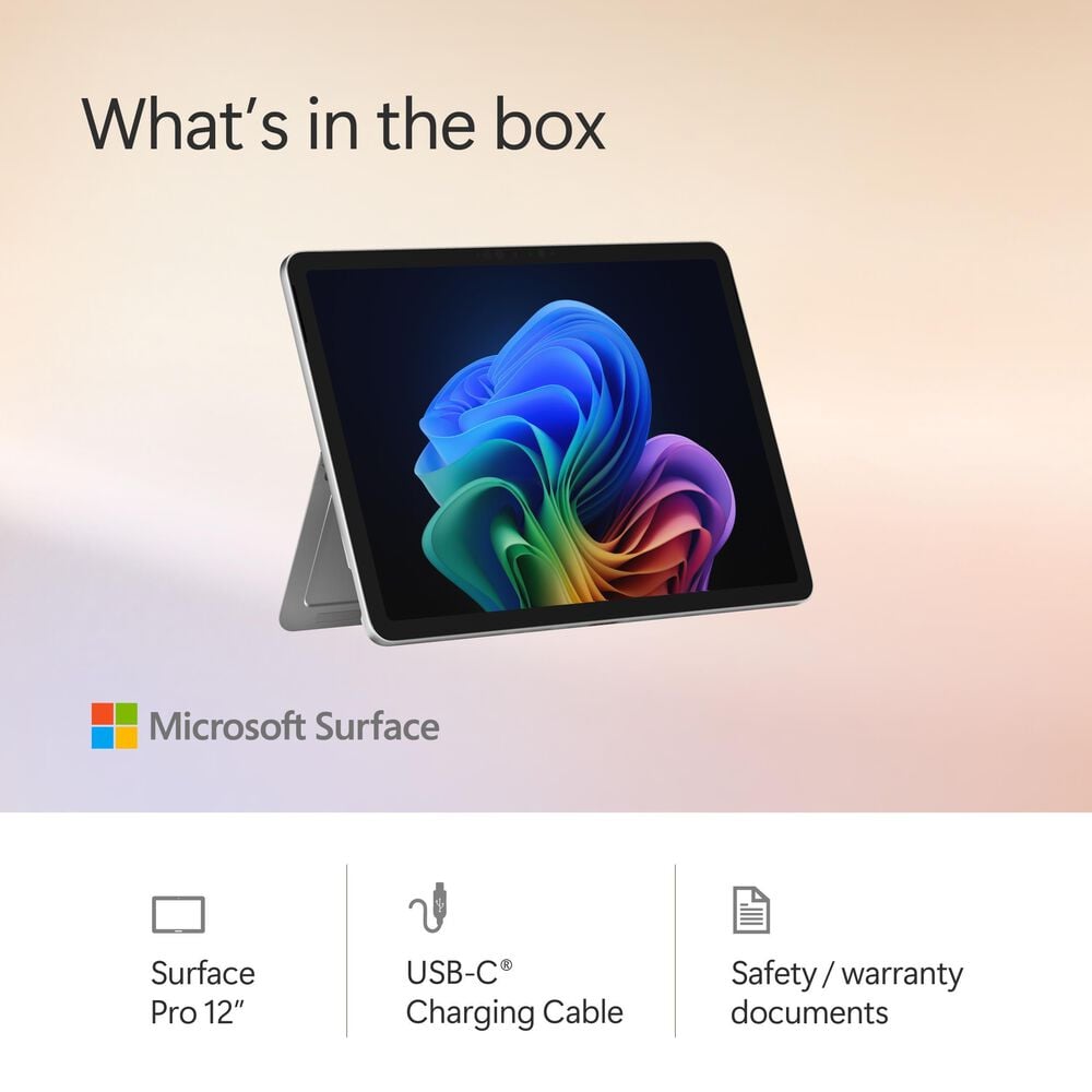 Microsoft Surface Pro Copilot+ PC 12&quot; Touch-Screen Tablet - Qualcomm Snapdragon X Plus - 16GB RAM - 256GB UFS - Windows 11 Home - Wi-Fi Only - Platinum - Device Only - &#40;Latest Model&#41;, , large