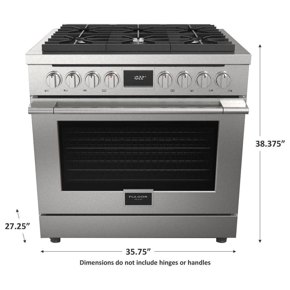 Fulgor Milano Accento 5.7 Cu. Ft. 36&quot; Professional All Gas Range in Stainless Steel, , large