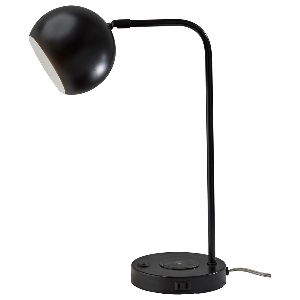 Adesso Emery Desk Lamp with Supercharger in Black, , large