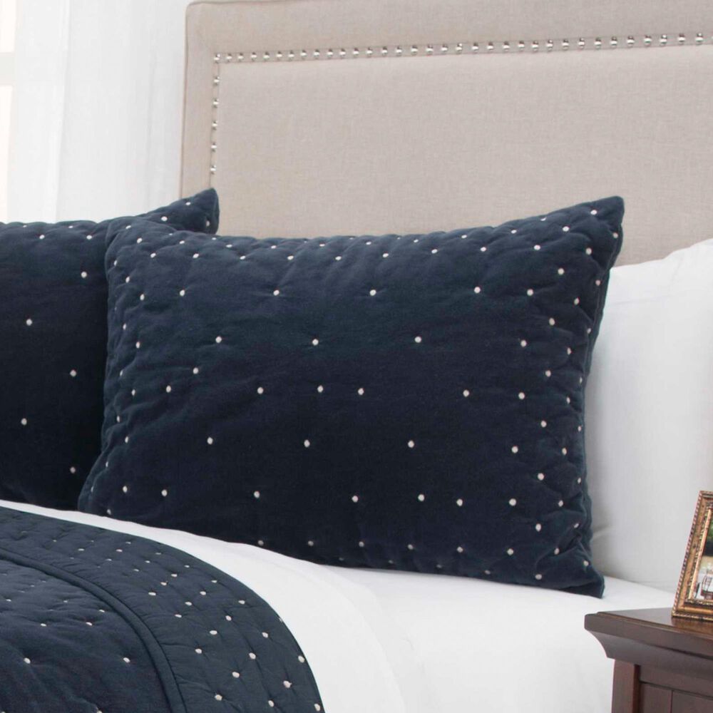 Rizzy Home Geometric 20" x 26" Standard Sham in Indigo, , large