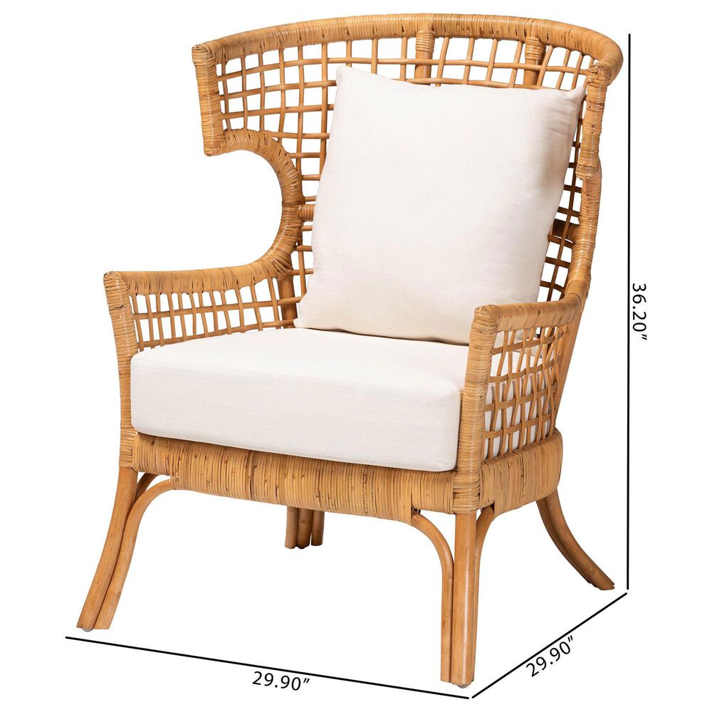 Baxton Studio Regina Arm Chair in Neutral, , large