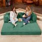 Jaxx Unsofa Stationary Loveseat in Peacock Green Velvet, , large
