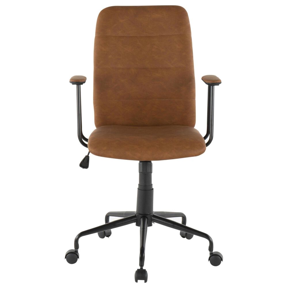 Lumisource Fredrick Office Chair with Brown Cushion in Black, , large