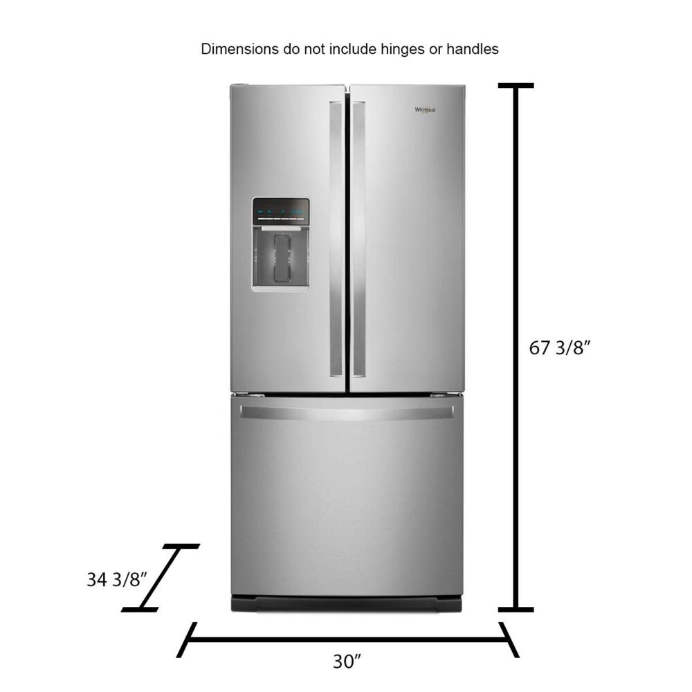 Whirlpool 30&quot; Wide French Door Refrigerator in Fingerprint Resistant Stainless Steel, , large