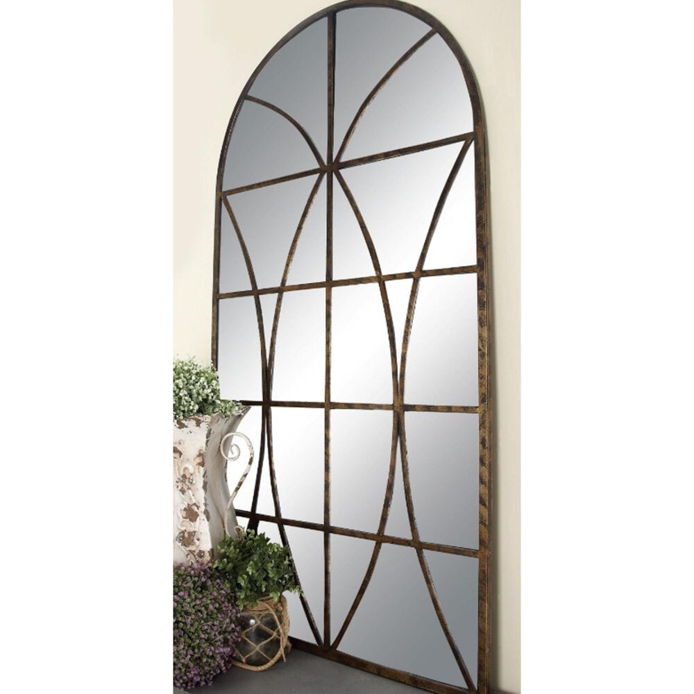 Maple and Jade Arched Wall Mirror in Medium Wood, , large