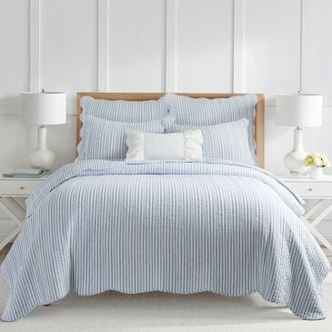 Levtex Martha Stripe 3-Piece King Quilt Set in Blue and White, , large