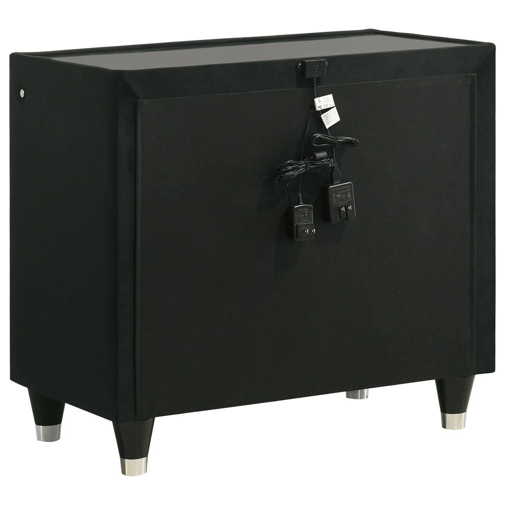 Pacific Landing Lorient Queen 4 Piece Set in Black with Fireplace, , large