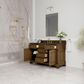 James Martin Vanities Brookfield 60" Single Bathroom Vanity in Honey Oak with 3 cm Charcoal Soapstone Quartz Top and Rectangular Sink, , large