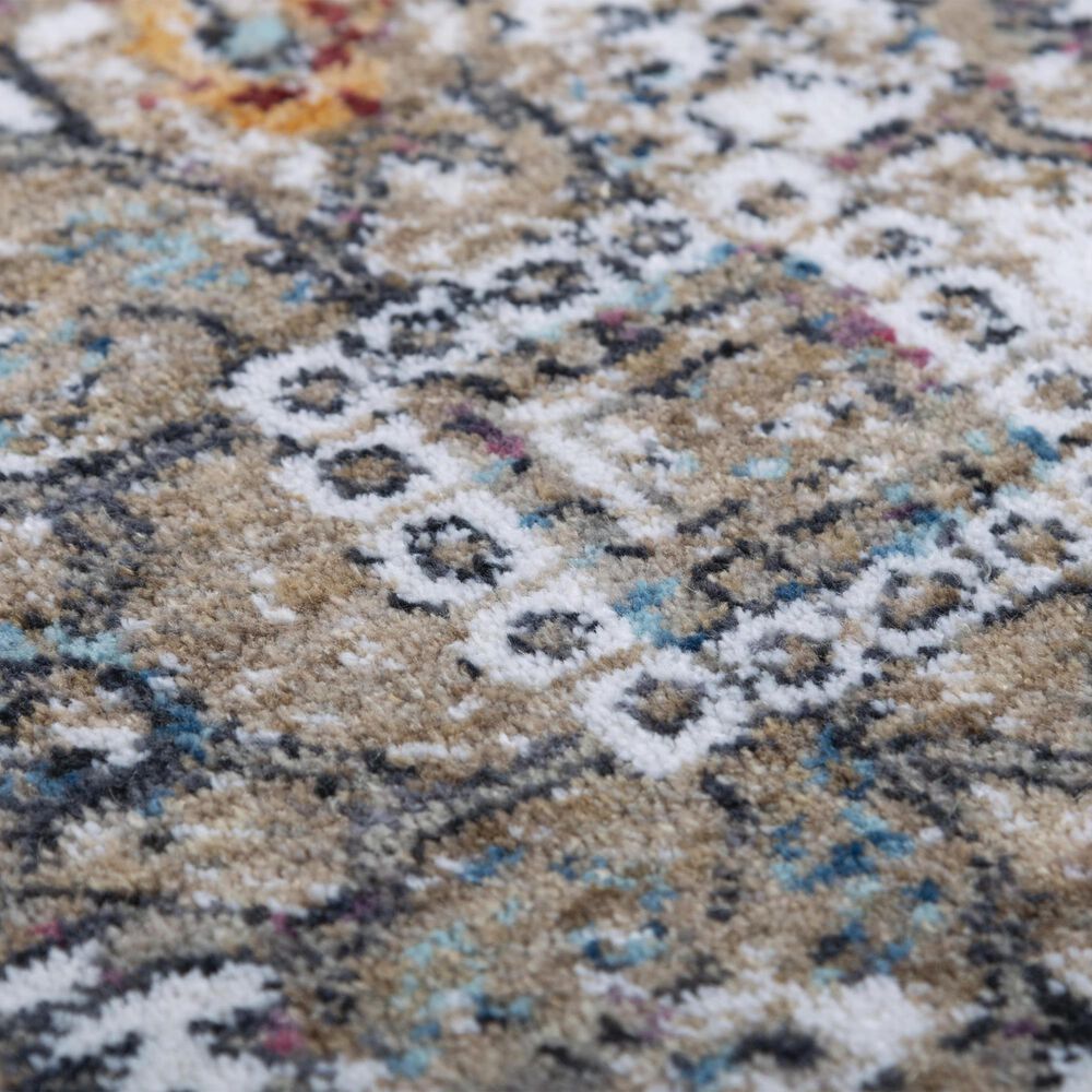 RIZZY Signature Light Gray and Multicolor 10" x 13" Area Rug, , large