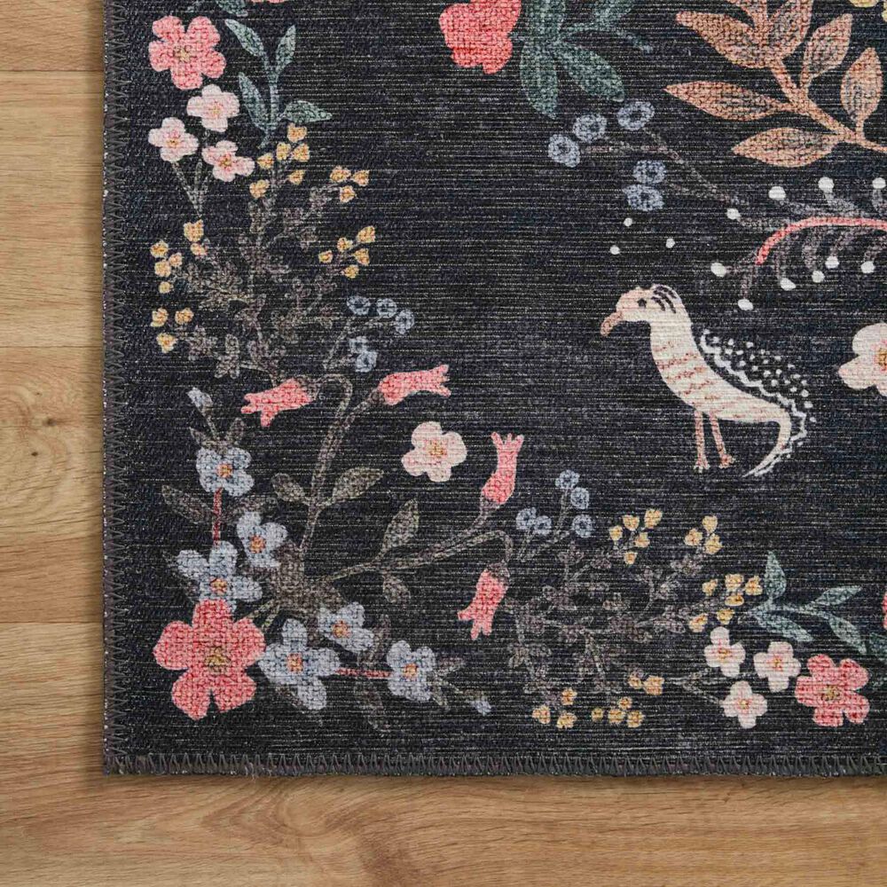 Rifle Paper Co Maison Tuileries 2&#39;6&quot; x 7&#39;6&quot; Black Runner, , large