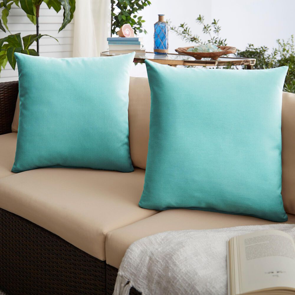 Sorra Home Sunbrella 18" Pillow in Canvas Aruba (Set of 2), , large