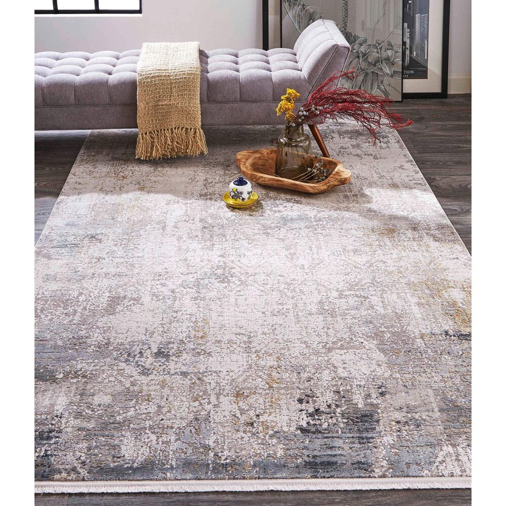 Feizy Cadiz 9&#39;9&quot; x 13&#39;2&quot; Light Gray and Ivory Area Rug, , large