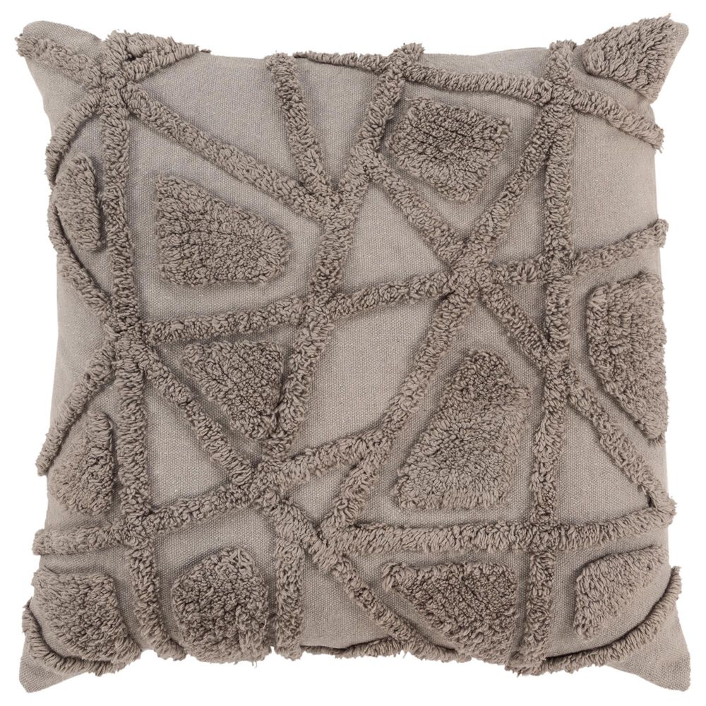 Rizzy Home 20" x 20" Down Filled Knife Edged Throw Pillow in Gray, , large