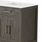 Lexora Home Abbey 60" Double Bathroom Vanity in Brown Oak with 2 cm White Carrara Marble Top and Rectangular Sinks, , large
