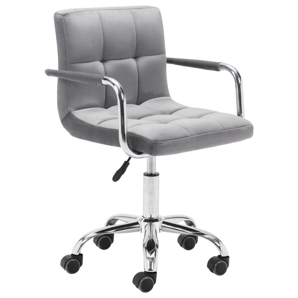 Zuo Modern Kerry Office Chair in Gray/Silver, , large