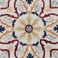 L&R Resources Sinuous Electric Floral Medallion 6" Round Red, Yellow, Cream and Navy Area Rug, , large