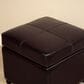 Baxton Studio Leather Cube Storage Ottoman in Dark Brown, , large