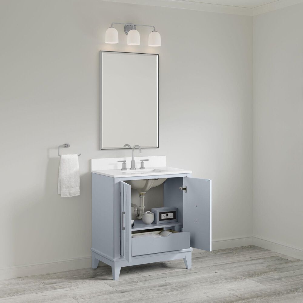 37B Fenwick 30" Single Bathroom Vanity in Soft Blue with Glossy White Composite Stone Top and Backsplash, , large