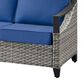 Sunwell Garden 32"H 3-Seater Outdoor Sofa with Curved Navy Cushions in Gray, , large