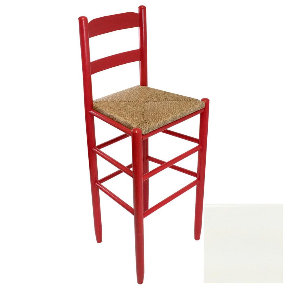 Lakeside Beach Mountain Ladderback Barstool in White, , large
