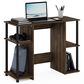 HOMLUX 38" Computer Desk with Dual Open Side Shelves in Columbia Walnut and Black, , large