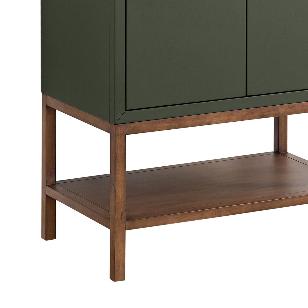 37B Isadore 30" Single Bathroom Vanity Cabinet in Deep Olive Green and White Composite Stone Top and Backsplash, , large